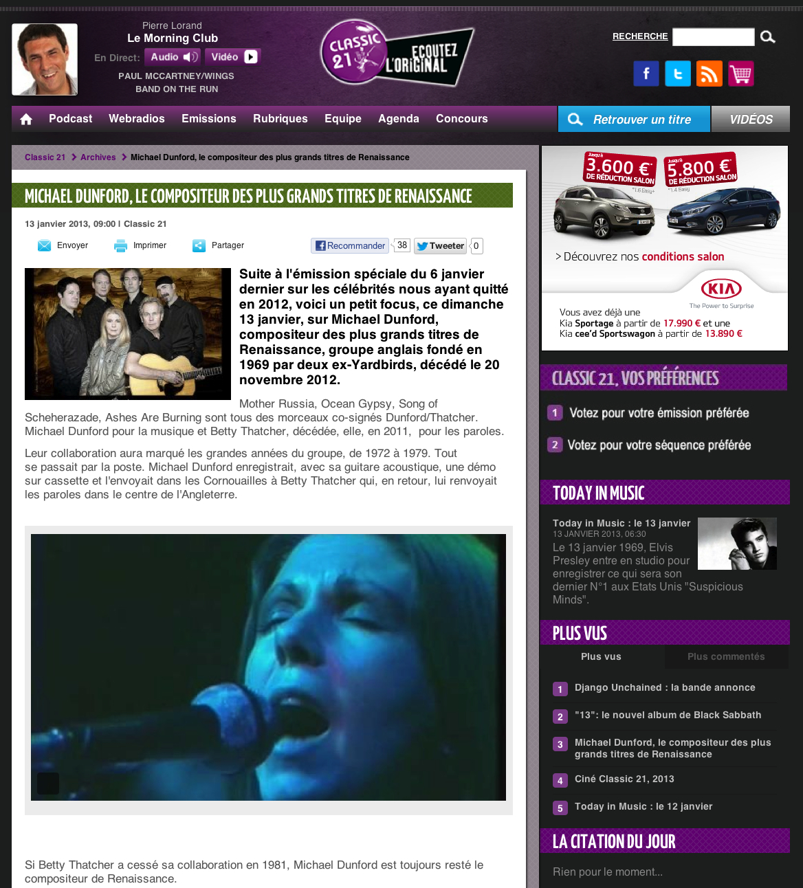 Renaissance sur Classic 21